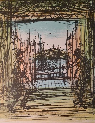 Jean Carzou - Scène de théâtre  - Lithographie originale 2
