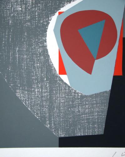 Georges BREUIL - Composition abstraite, 1954 - Sérigraphie originale signée et numérotée à la main 2