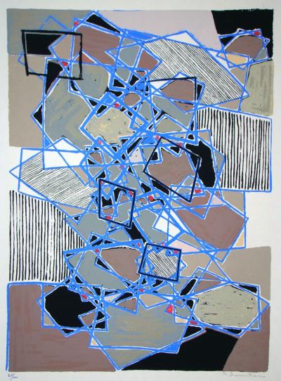 Natalia DUMITRESCO - Composition abstrait, 1954 - Original screenprint hand-signed and numbered 2