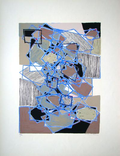 Natalia DUMITRESCO - Composition abstrait, 1954 - Original screenprint hand-signed and numbered 2