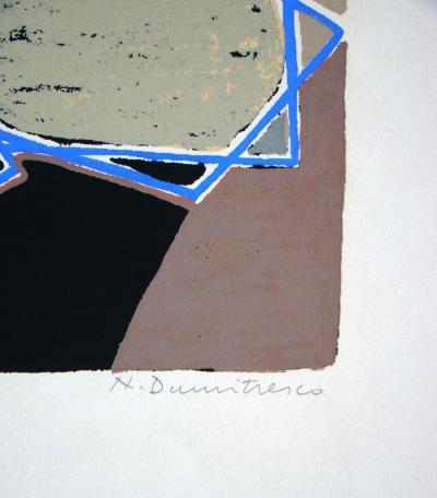 Natalia DUMITRESCO - Composition abstrait, 1954 - Original screenprint hand-signed and numbered 2
