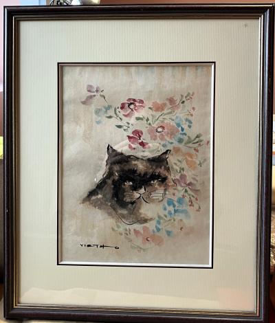 Claude Viet Hô - Fleurs de chat, 1967, aquarelle 2