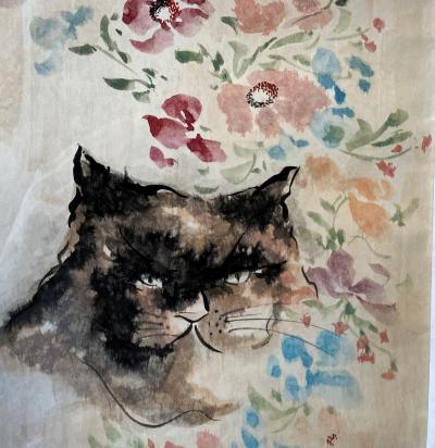 Claude Viet Hô - Fleurs de chat, 1967, aquarelle 2