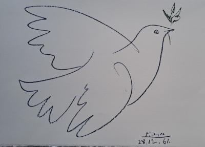 Pablo Picasso (d’après) - La colombe bleue - Impression d’art signée 2