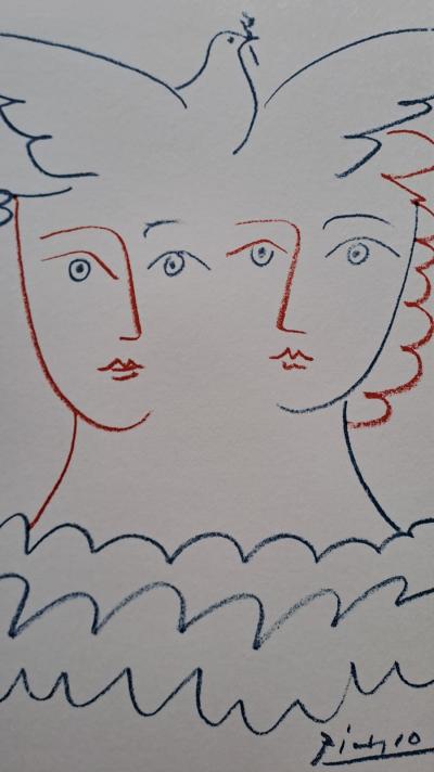 Pablo Picasso (d’après) - Les deux visages à la colombe - Impression d’art 2