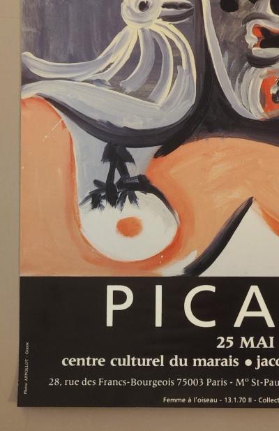 Pablo PICASSO - Femme à l’oiseau - Affiche d’exposition originale, 1982 2