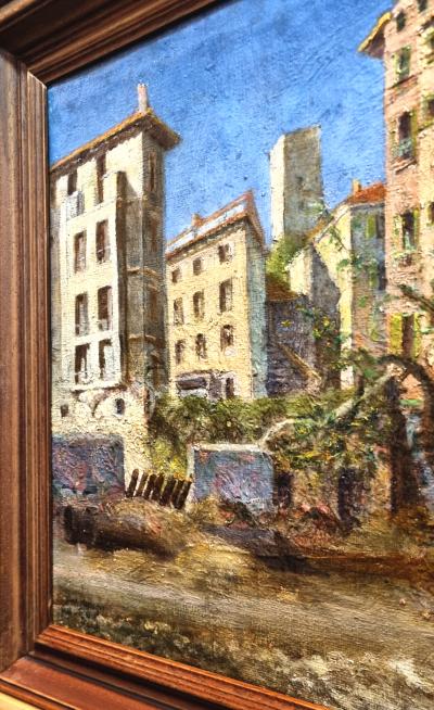 Charles Ripault, Cannes - Place Massuque, huile sur toile, 1944 2