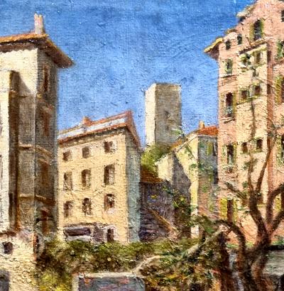 Charles Ripault, Cannes - Place Massuque, huile sur toile, 1944 2