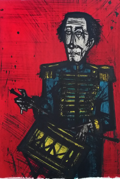 Bernard BUFFET   Le Tambour (1968)   Lithographie originale en couleurs  sur papier ARCHES  non signée extraite de l’album 