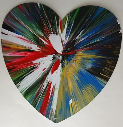 Damien Hirst - Heart - Requiem, Spin Painting, 2009, signé à la main, unique