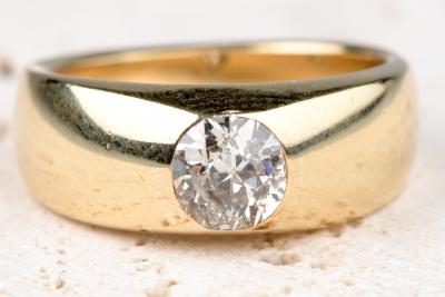 Bague solitaire en diamant de taille ancienne européenne 0,60 CT 2