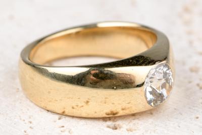 Bague solitaire en diamant de taille ancienne européenne 0,60 CT 2