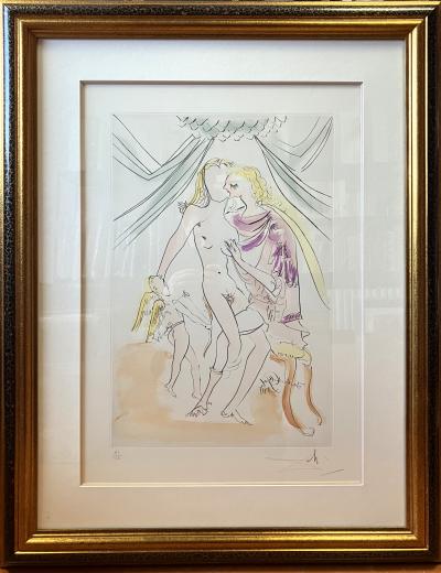 Salvador DALI - "Venere, Marte e Cupido", 1971, incisione originale firmata