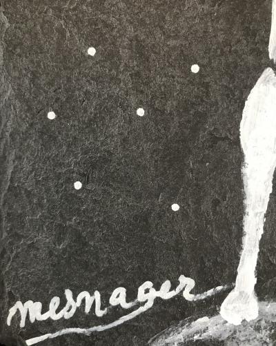 Jérôme MESNAGER - Planète terre ,2021- Acrylique sur ardoise signée 2