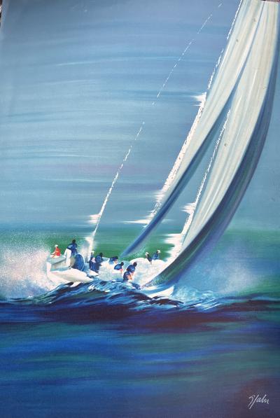 Victor SPAHN - Régate, lithographie 2