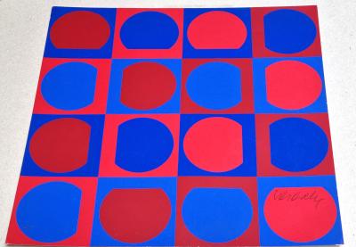 Victor Vasarely, La Lune en rodage, sérigraphie signée, 1963 2