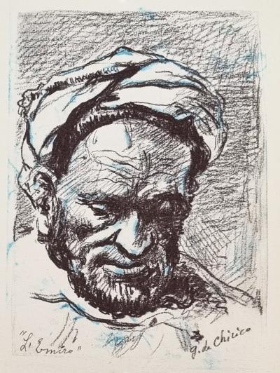 Giorgio De Chirico, L’Emiro, lithographie épreuve d’état, 1964