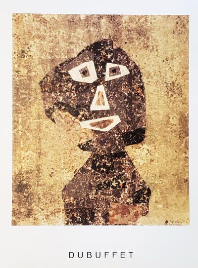 Jean Dubuffet - Portrait au mur - Affiche originale 1993