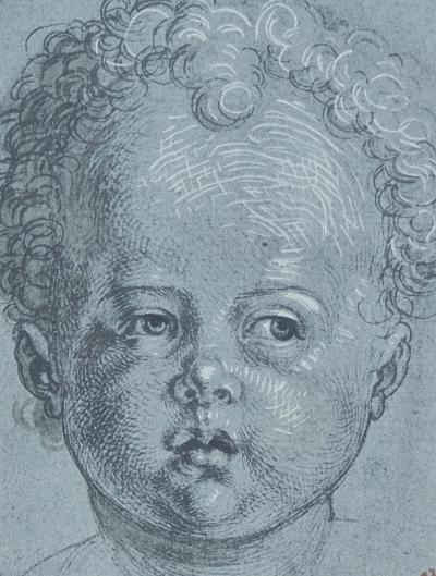 Albert DURER (d’après) - Visage d’enfant - Lithographie signée 2