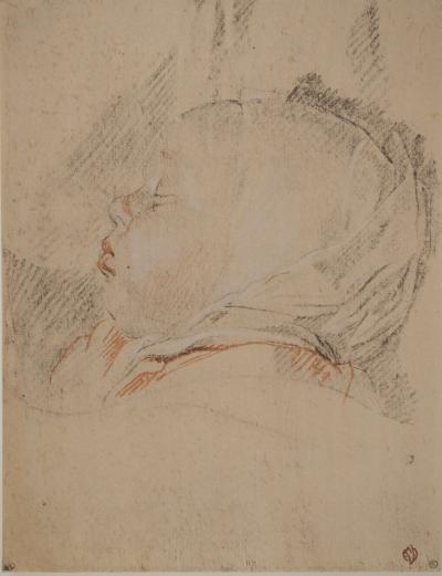 Cornelis DE VOS (d’après) - Enfant endormi - Lithographie 2