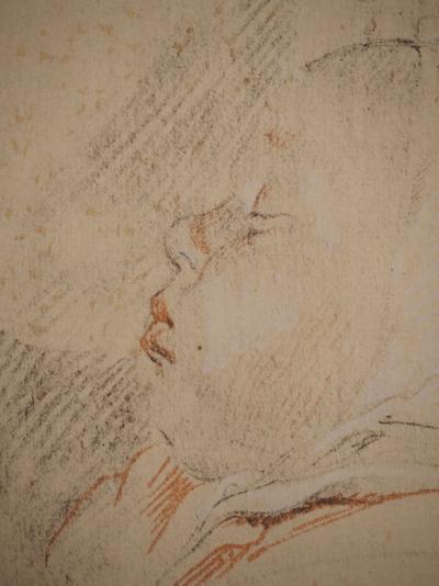Cornelis DE VOS (d’après) - Enfant endormi - Lithographie 2