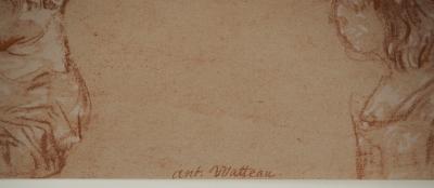 Antoine WATTEAU (d’après) - Croquis de fillette, Lithographie signée 2