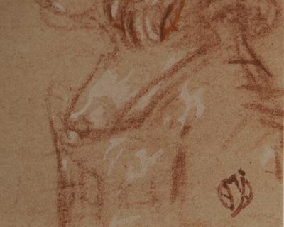 Antoine WATTEAU (d’après) - Croquis de fillette, Lithographie signée 2