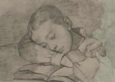 Gustave COURBET (d’après) - Jeune fille endormie, Lithographie 2