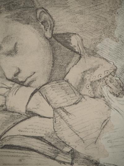 Gustave COURBET (d’après) - Jeune fille endormie, Lithographie 2
