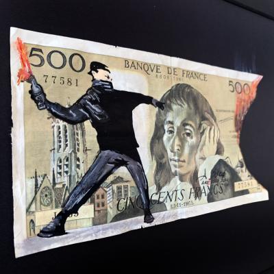 Cisco - stop, 2025 - Acrylique sur billet 2