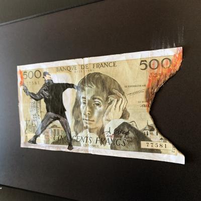 Cisco - stop, 2025 - Acrylique sur billet 2