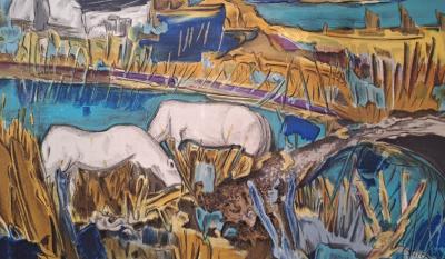 Toussaint d’Orcino - Bergeries au bord du Rhône - Lithographie originale 2