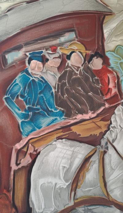 Toussaint d’Orcino - La voiture à cheval - Lithographie originale 2