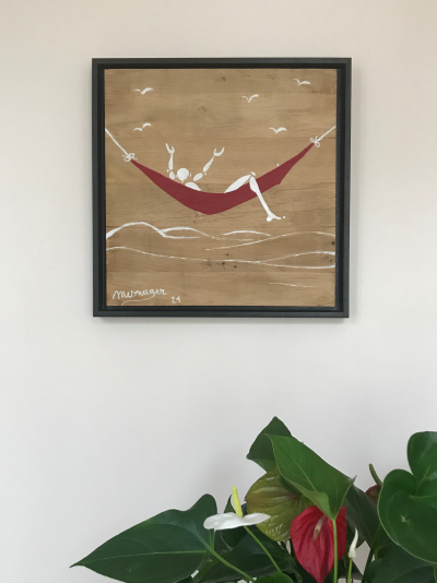Jérôme MESNAGER - Hamac , 2021 - Acrylique sur bois signée 2