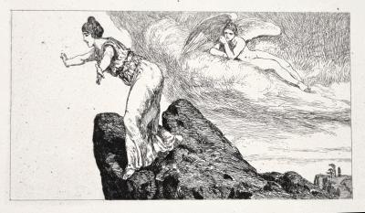 Max Klinger, Cupidon et Psyché, eau-forte originale, 1909 2