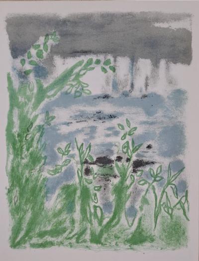 Jules Cavailles -  Au bord du fleuve - Lithographie originale 2