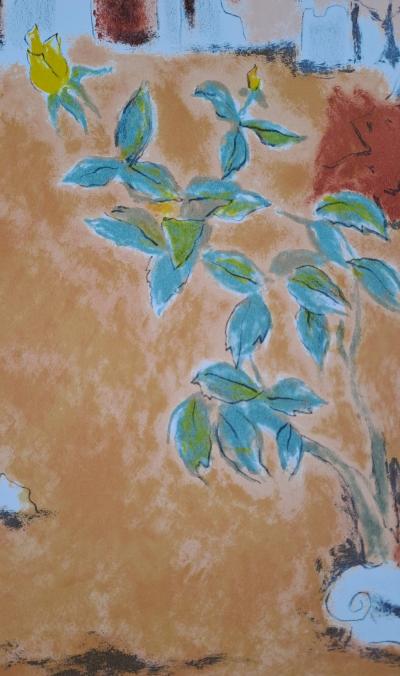 Jules Cavailles -  Le rosier jaune - Lithographie originale 2