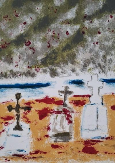 Jules Cavailles - The Tombs - Original Lithograph 2