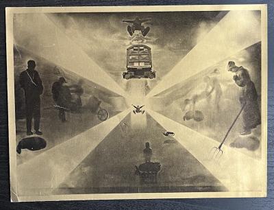 Salvador DALI - Dessin original signé sur carte 2