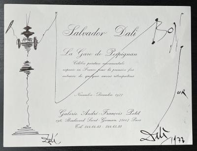 Salvador DALI - Dessin original signé sur carte 2