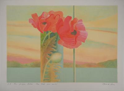 Pierre GARCIA-FONS : Nature morte vue sur le lac - Lithographie originale signée et dédicacée 2