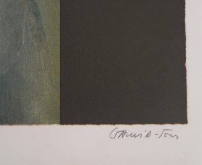 Pierre GARCIA-FONS : Femme de profil à la rose - Lithographie originale signée et dédicacée 2