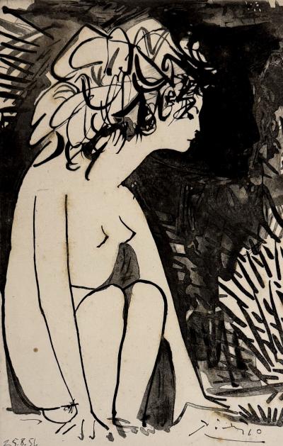 Pablo PICASSO - Femme assise, 1954 - Gravure originale signée planche 2