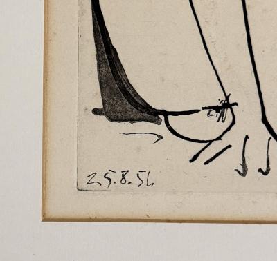 Pablo PICASSO - Femme assise, 1954 - Gravure originale signée planche 2
