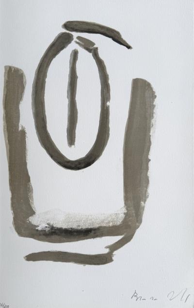 Bram Van Velde - Abstraction grise, 1977 - Lithographie originale signée numérotée crayon 2