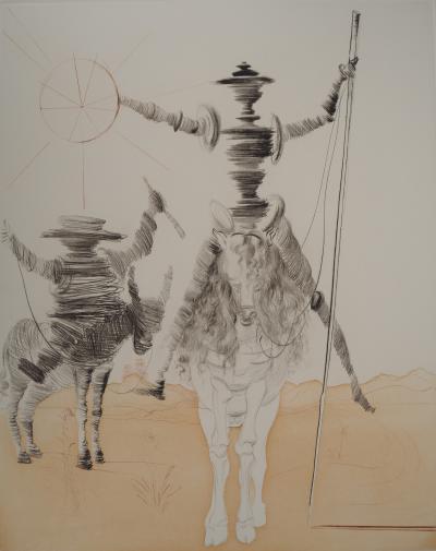 Salvador Dali : Don Quichotte et Sancho Panza - Gravure originale signée 2