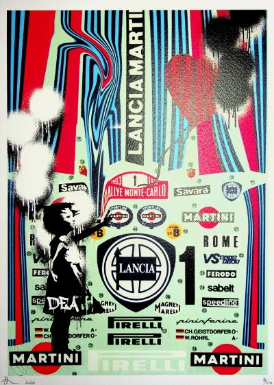 Death NYC - Banksy Girl holding a kusama balloon - Sérigraphie originale signée 2