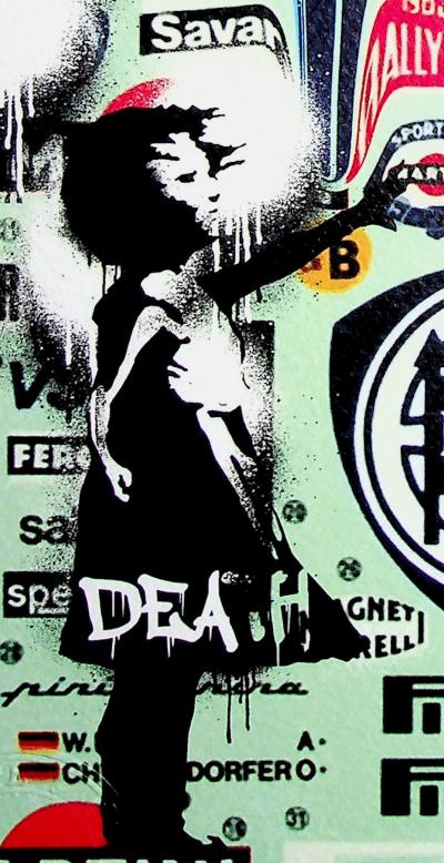 Death NYC - Banksy Girl holding a kusama balloon - Sérigraphie originale signée 2
