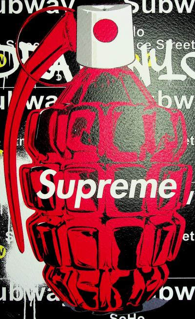 Death NYC - Supreme grenade in the NY subway- Sérigraphie originale signée 2