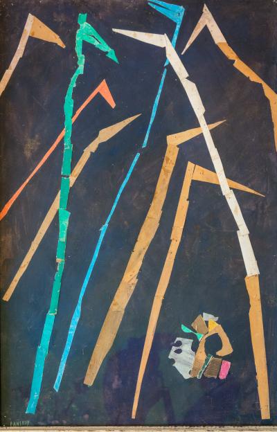 André Lanskoy -  collage original signé  - circa 1970 2